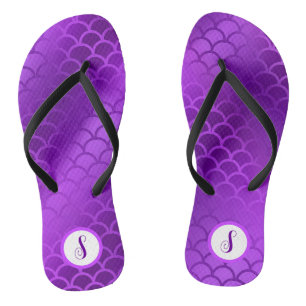 Benutzerdefiniertes lila Mermaid-Schema Flip Flops