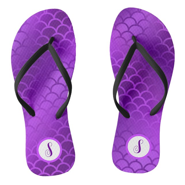 Benutzerdefiniertes lila Mermaid-Schema Flip Flops (Fußbett)