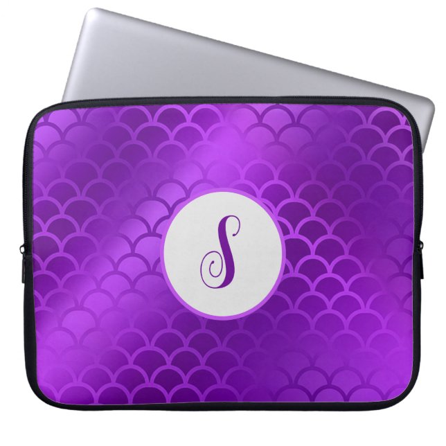Benutzerdefiniertes lila Mermaid-Schema Laptopschutzhülle (Vorderseite)