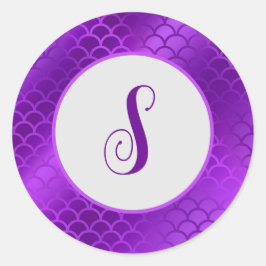 Benutzerdefiniertes lila Mermaid-Schema Runder Aufkleber