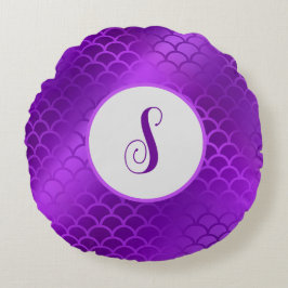 Benutzerdefiniertes lila Mermaid-Schema Rundes Kissen