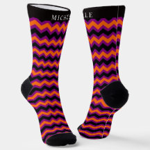 Benutzerdefiniertes Lila Orange Schwarzes Chevron-