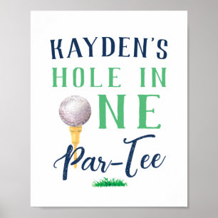 Benutzerdefiniertes Loch in einem Golf Geburtstags Poster