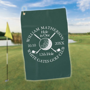 Benutzerdefiniertes Loch-in-Eins-Smaragd-Golfball- Golfhandtuch