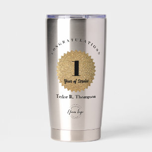 Benutzerdefiniertes Logo 1. Dienstjubiläum Goldsie Thermobecher