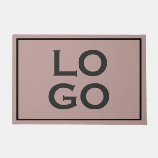 Benutzerdefiniertes Logo auf Dusty Pink mit Rahmen Fußmatte