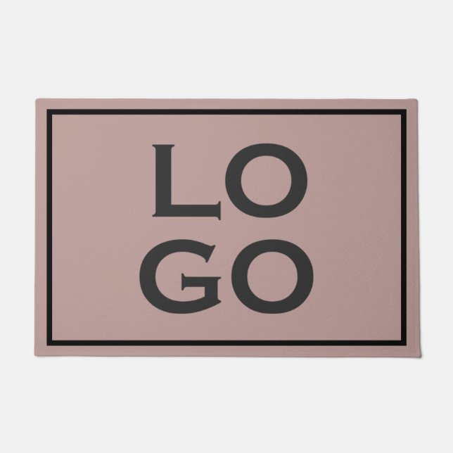 Benutzerdefiniertes Logo auf Dusty Pink mit Rahmen Fußmatte (Vorderseite)