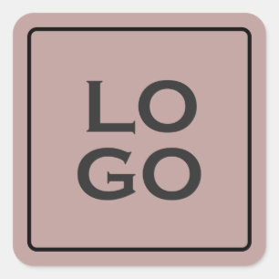 Benutzerdefiniertes Logo auf Dusty Pink mit Rahmen Quadratischer Aufkleber