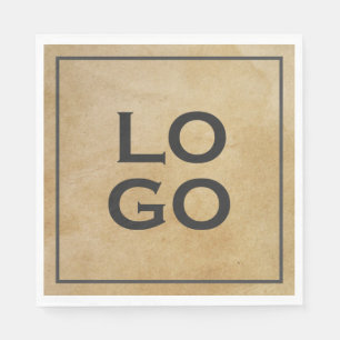 Benutzerdefiniertes Logo auf rustikalem Pergament  Serviette