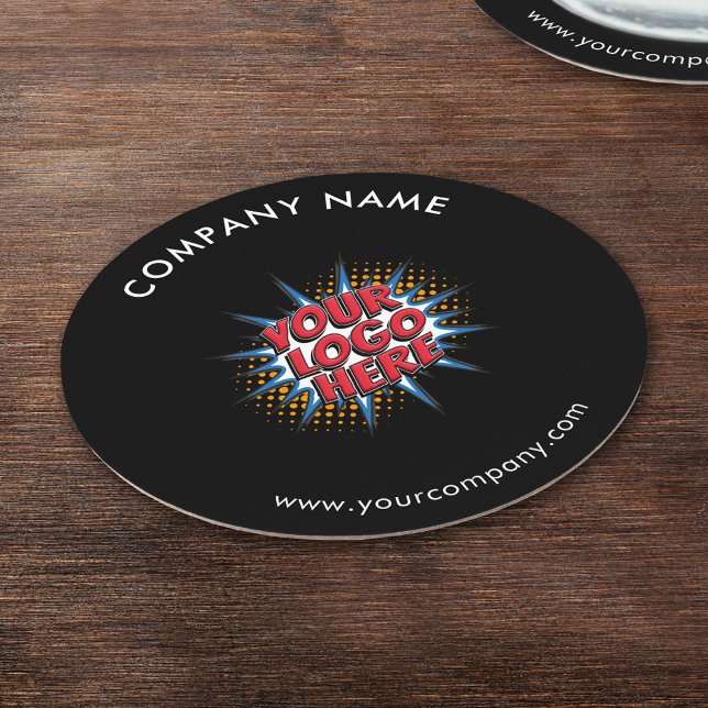 Benutzerdefiniertes Logo, benutzerdefinierter Text Runder Pappuntersetzer (Von Creator hochgeladen)