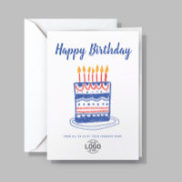 Benutzerdefiniertes Logo Blue Red Hand Drawing Cak