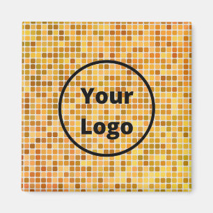Benutzerdefiniertes Logo, braune Blockmuster Magnet