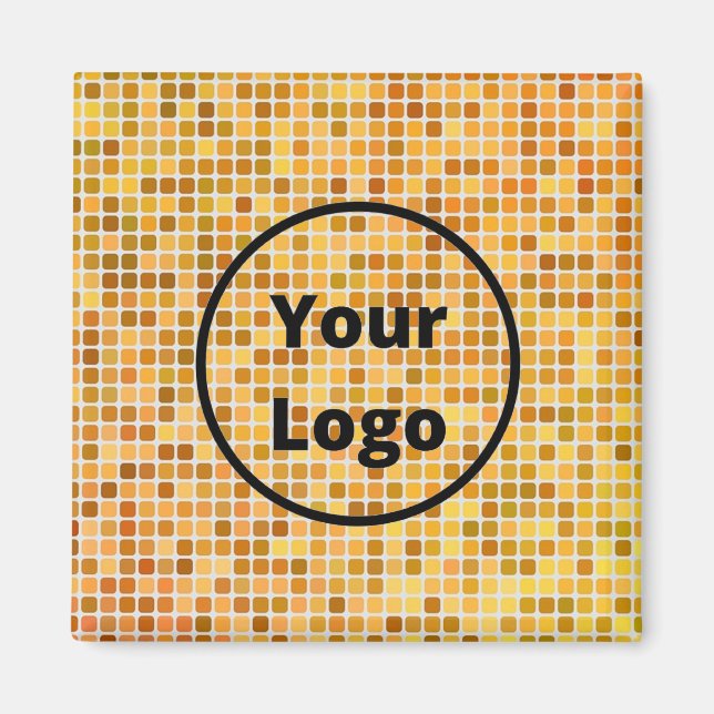 Benutzerdefiniertes Logo, braune Blockmuster Magnet (Vorne)