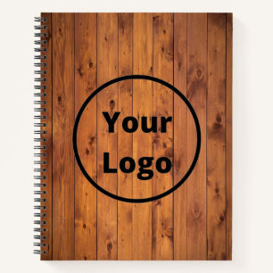 Benutzerdefiniertes Logo braunes Holz Notizbuch