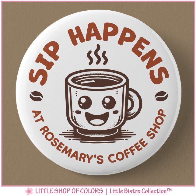 Benutzerdefiniertes Logo Coffee Shop Café Button (Von Creator hochgeladen)