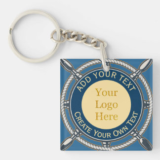Benutzerdefiniertes Logo Corporate Blau und Gold N Schlüsselanhänger