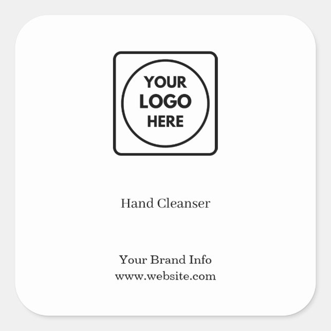 Benutzerdefiniertes Logo | Covid-19-Sicherheitstaf Quadratischer Aufkleber (Vorderseite)