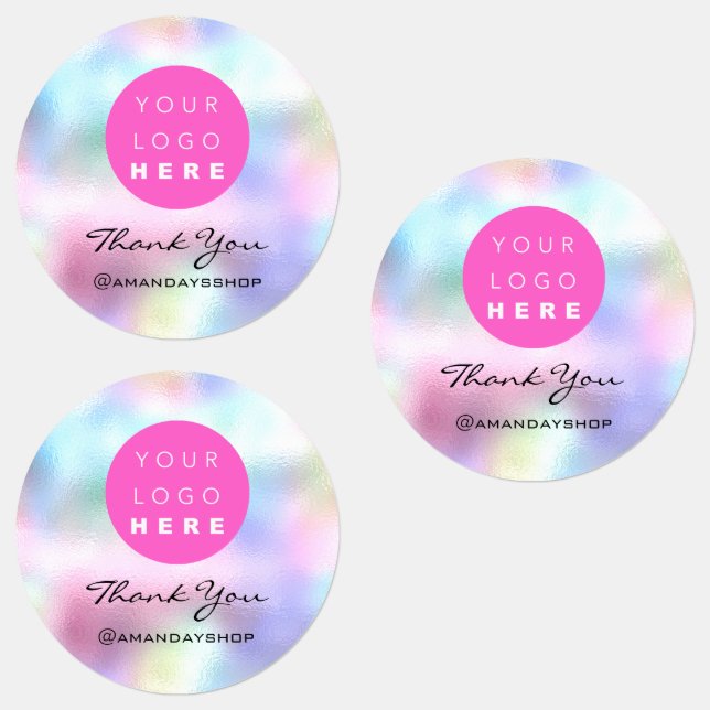Benutzerdefiniertes Logo Danke Instagra Holograph  Etiketten (Gruppe)