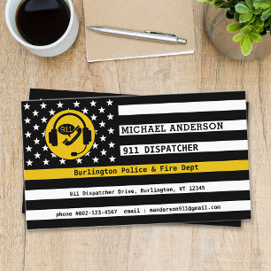 Benutzerdefiniertes Logo der dünnen Goldlinie 911- Visitenkarte