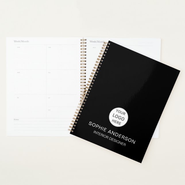 Benutzerdefiniertes Logo Designer Schwarz Planer (Anzeige)