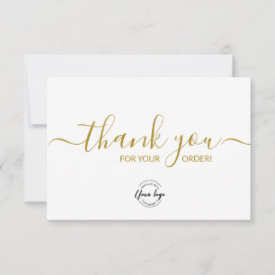 Benutzerdefiniertes Logo Einfach Elegantes Gold Ge Dankeskarte