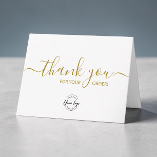 Benutzerdefiniertes Logo Einfach Elegantes Gold Ge Dankeskarte