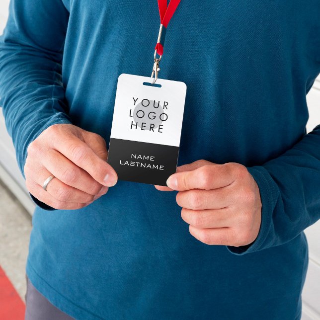 Benutzerdefiniertes Logo Einfache moderne Schwarz- Ausweis (Von Creator hochgeladen)