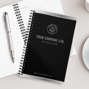Benutzerdefiniertes Logo Elegant Schwarz Silber Planer