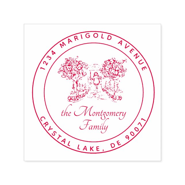 Benutzerdefiniertes Logo Elegante Familienname-Rüc Permastempel (Design)