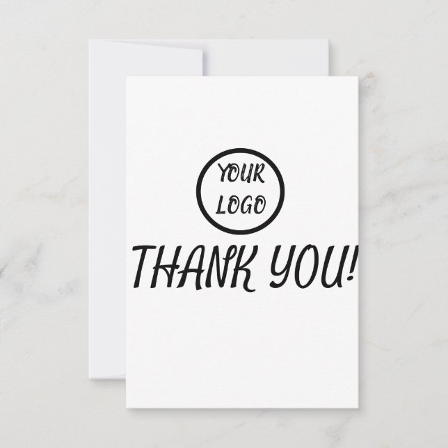 Benutzerdefiniertes Logo Elegante Modern Dankeschö Dankeskarte (Vorderseite)