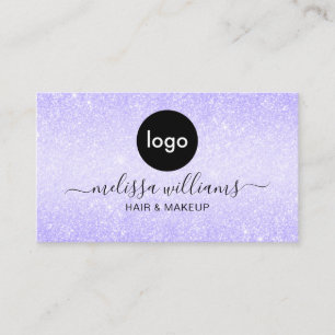 Benutzerdefiniertes Logo Eleganter Chic Lila Glitz Visitenkarte
