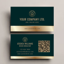Benutzerdefiniertes Logo Eleganter Green Gold QR C
