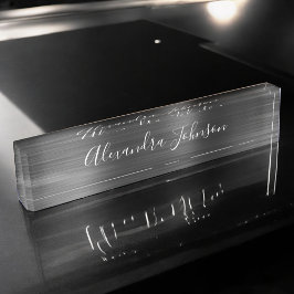 Benutzerdefiniertes Logo Eleganter Schwarz-weißer  Namensplakette