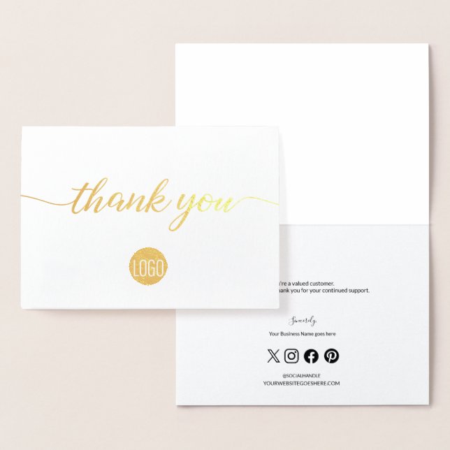 Benutzerdefiniertes Logo Elegantes Script Social I Folienkarte (Anzeige)