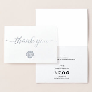 Benutzerdefiniertes Logo Elegantes Script Social I Folienkarte
