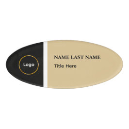 Benutzerdefiniertes Logo Elegantes Staubblau-Weiß- Namenschild