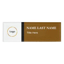 Benutzerdefiniertes Logo Elegantes Staubblau Weiß Namenschild