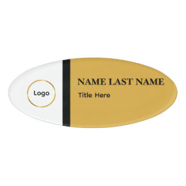Benutzerdefiniertes Logo Elegantes Staubblau Weiß Namenschild