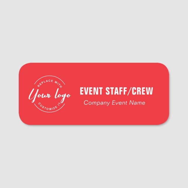 Benutzerdefiniertes Logo Event Personal Crew Firme Namensschild (Vorderseite)
