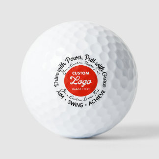 Benutzerdefiniertes Logo, Foto + Motivierend Golfb Golfball