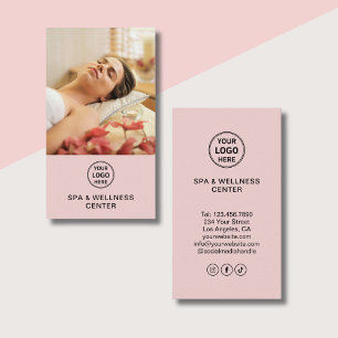 Benutzerdefiniertes Logo Foto Pink Spa Wellness Ce Visitenkarte