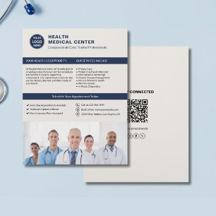 Benutzerdefiniertes Logo Foto QR Gesundheitsklinik Flyer