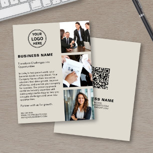 Benutzerdefiniertes Logo Foto QR Moderne Unternehm Flyer