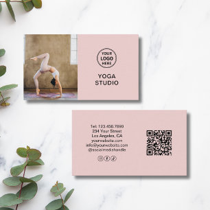Benutzerdefiniertes Logo Foto QR Yoga-Instructor L Visitenkarte