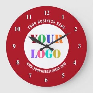 Benutzerdefiniertes Logo-Foto und Textmauer passen Große Wanduhr