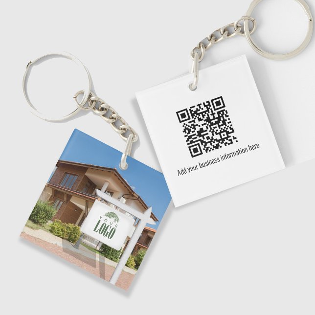 Benutzerdefiniertes Logo für das Real Anwesen-Logo Schlüsselanhänger (Real Estate Custom QR Code key chain. )
