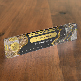 Benutzerdefiniertes Logo für den Glitzer "Black Go Namensplakette