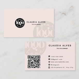Benutzerdefiniertes Logo für den modernen Rosa-QR- Visitenkarte