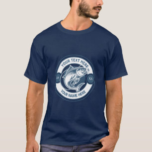 Benutzerdefiniertes Logo für Forellenbarsch-Angeln T-Shirt