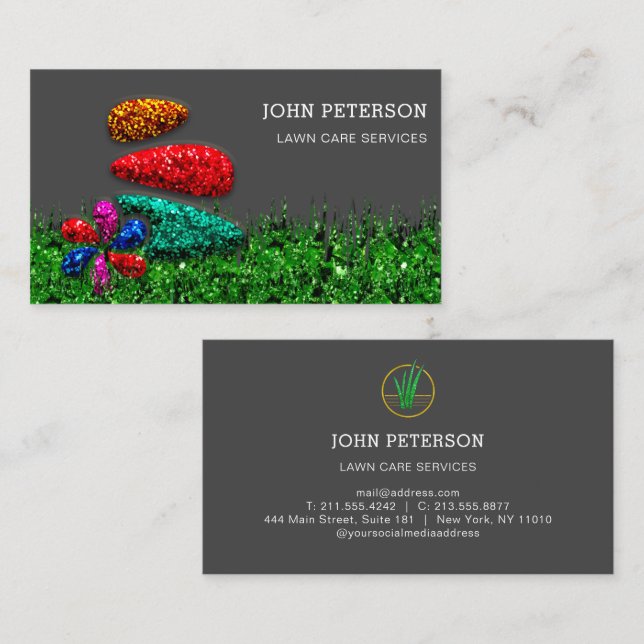 Benutzerdefiniertes Logo für Gartenlandschaftsdien Visitenkarte (Vorne/Hinten)